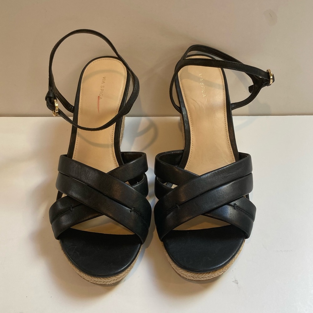 Via Spiga Inna Espadrille Wedge Sandal in Black - Picture 5 of 10